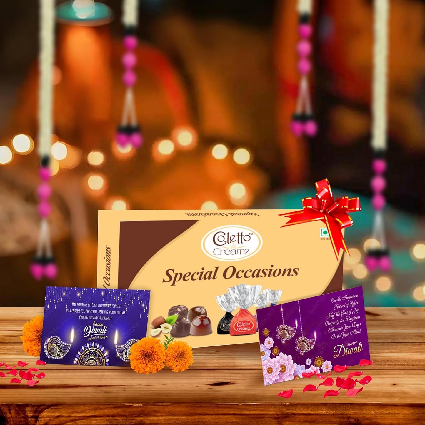 Diwali Sweets Hamper with Truffles & Greeting Cards