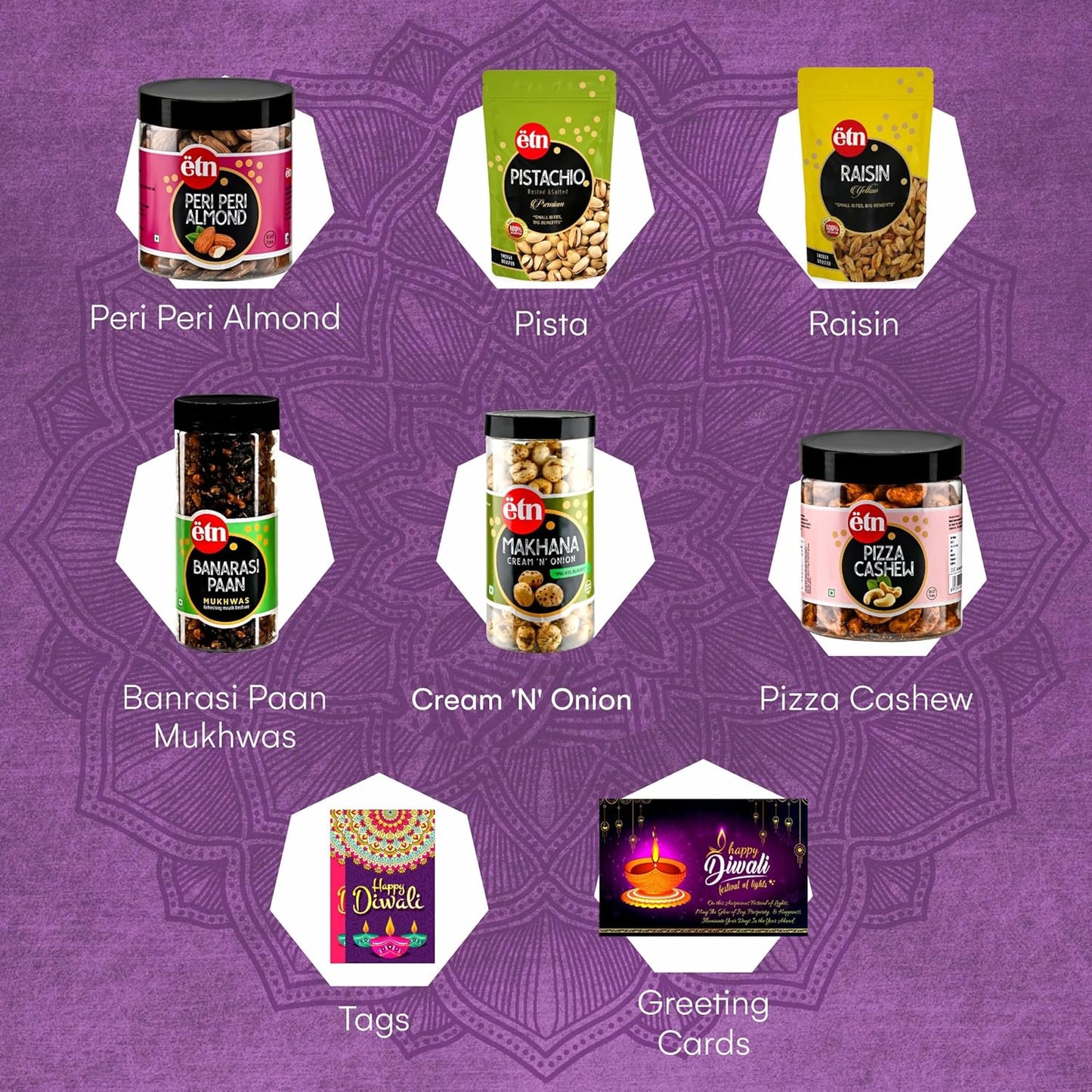 Diwali Dry Fruit Hamper with Pista, Cashew, Almonds & Makhana