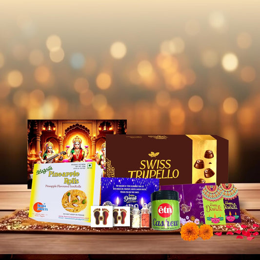 Diwali Sweets Hamper | 8 Festive Delights with Swiss Trupello, Pineapple Son Roll & Dry Fruits