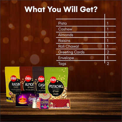Diwali Dry Fruit Hamper – Snack & Sparkle Gift Box (8 Items)