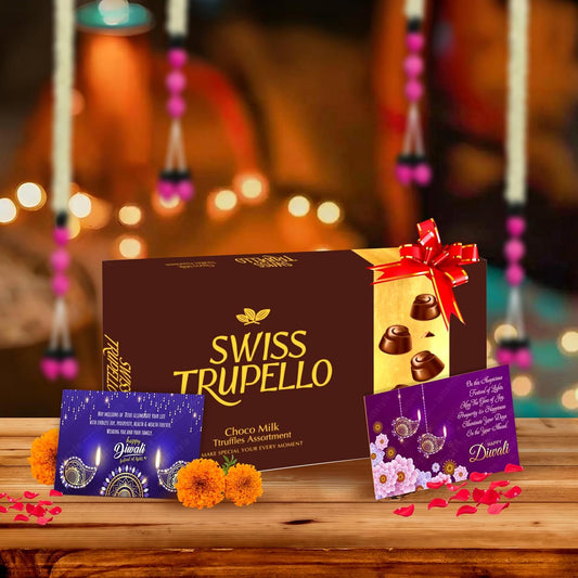 Diwali Chocolate Gift Hamper with Swiss Truffles & Cards