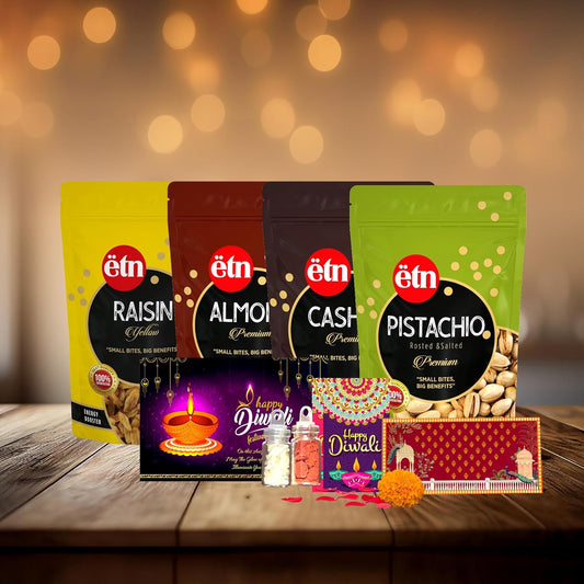 Diwali Dry Fruit Hamper – Snack & Sparkle Gift Box (8 Items)