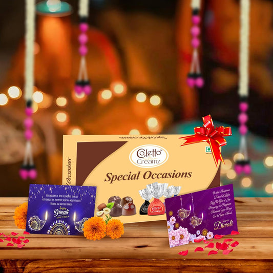 Diwali Sweets Hamper with Truffles & Greeting Cards