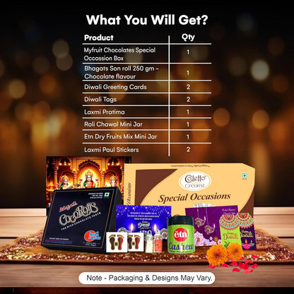 Diwali Sweets Hamper with Chocolates, Son Roll & Dry Fruits