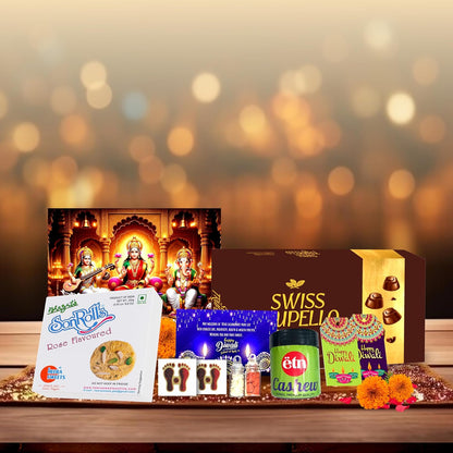 Diwali Sweets Hamper | 8 Festive Delights with Swiss Trupello, Rose Son Roll & Dry Fruits