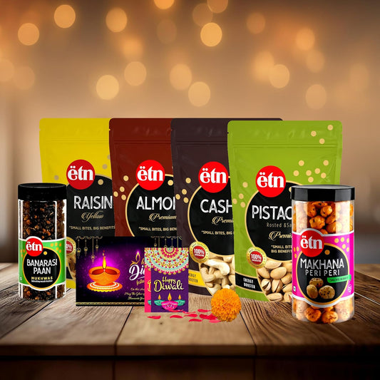 Diwali Dry Fruit Hamper with Cashew, Almonds, Pista & Cards