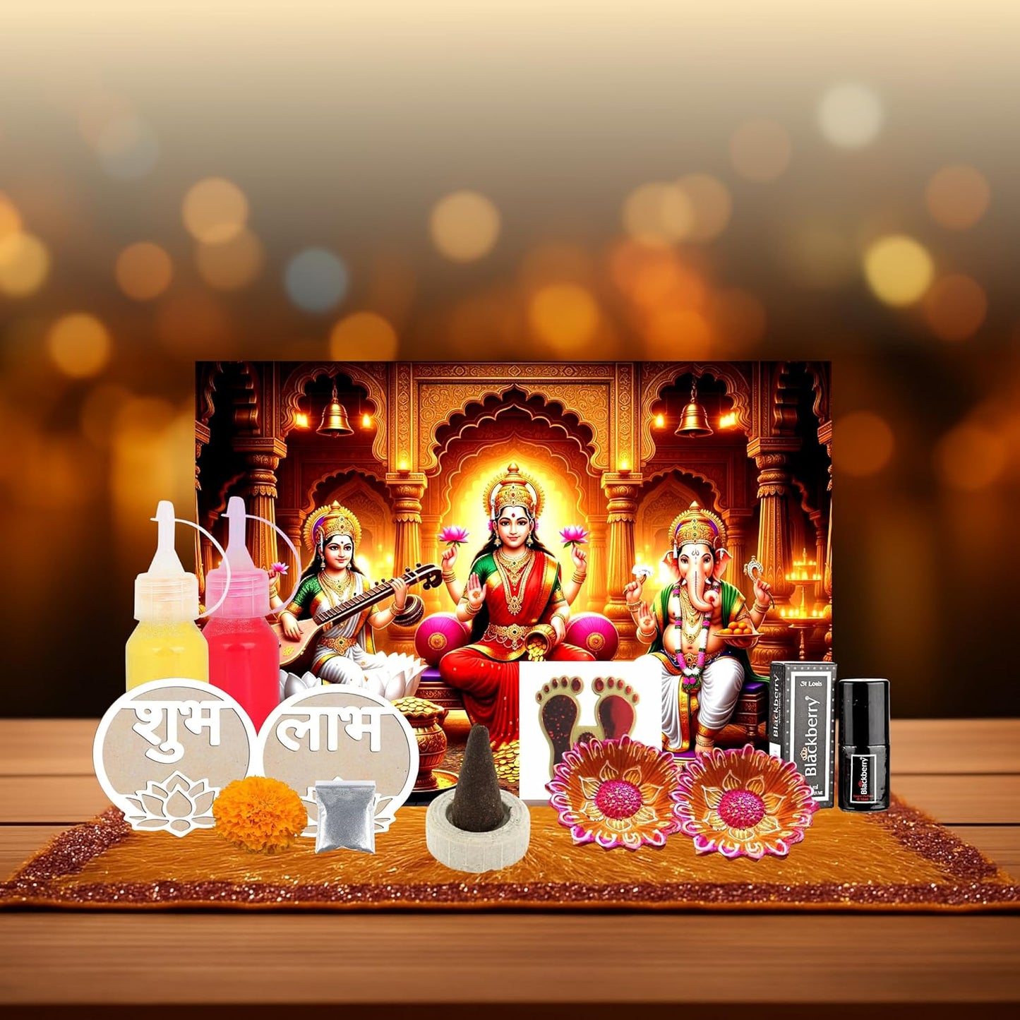 Diwali Gift Hamper | 8 Festive Items with Perfume, Diyas & Rangoli