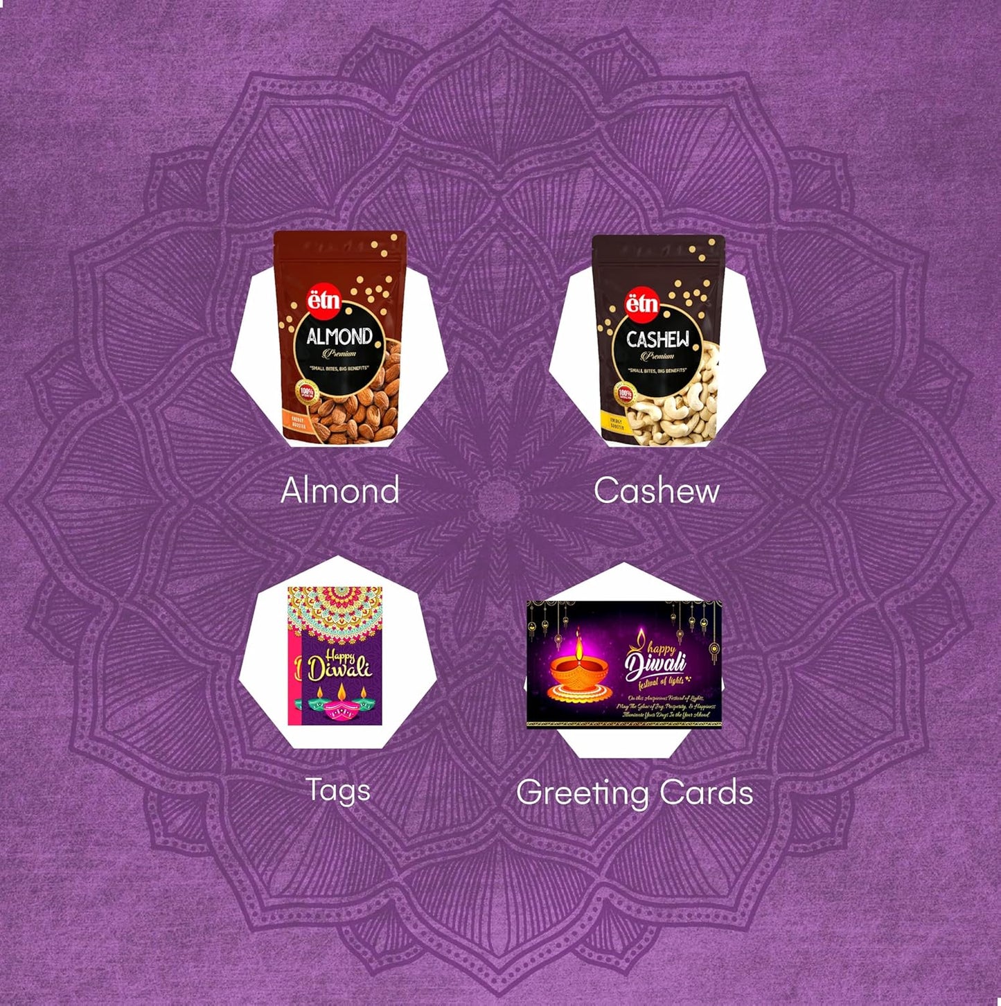 Diwali Dry Fruit Hamper – Festival of Health Gift Box (4 Items)